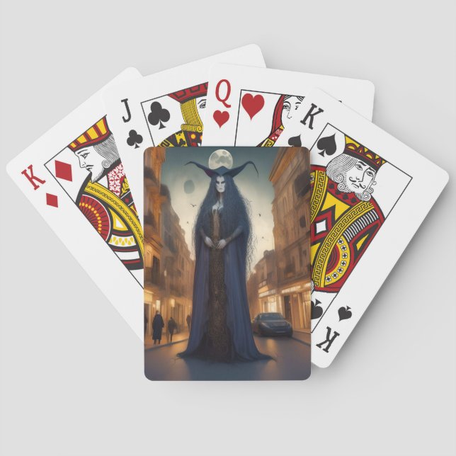 full moon in the city playing cards (Back)