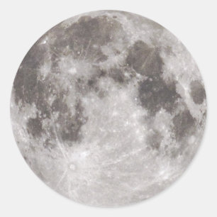 Full moon in the night classic round sticker