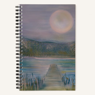 Full Moon light river landscape Notebook
