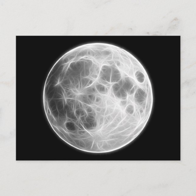 Full Moon Lunar Planet Globe Postcard (Front)