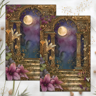 FULL MOON MIDNIGHT GARDEN DECOUPAGE TISSUE PAPER