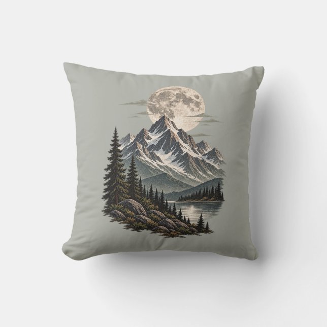 Full Moon Mountain Wilderness Cushion (Front)