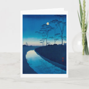 Full Moon Night, Koho Shoda, Woodcut Card