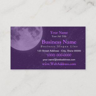 Full Moon Night Sky / Elegant Celestial Starry Business Card
