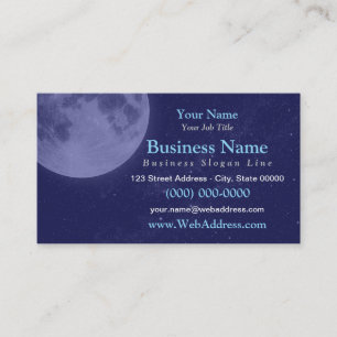 Full Moon Night Sky / Elegant Celestial Starry Business Card