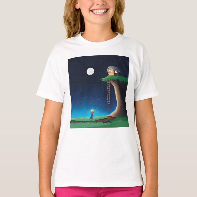 Full Moon Night Sky T-Shirt (Front)