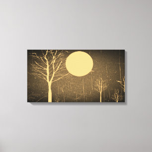 Full Moon Night Vintage Wrapped Canvas