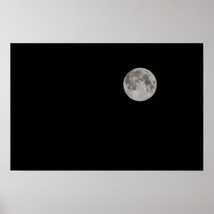 Full moon on dark sky poster