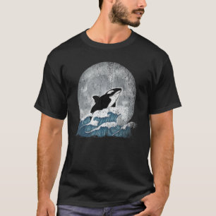 Full Moon Orca Animal Ocean Animal Killer Whale T-Shirt