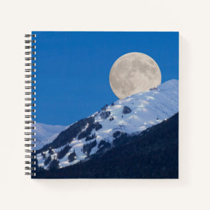 Full Moon Over Alyeska Ski Resort, Alaska Notebook