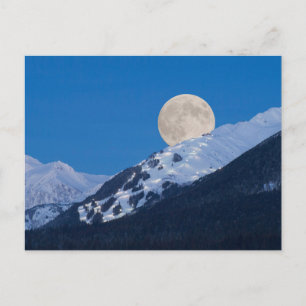 Full Moon Over Alyeska Ski Resort, Alaska Postcard