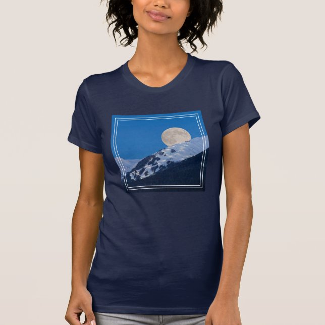 Full Moon Over Alyeska Ski Resort, Alaska T-Shirt (Front)