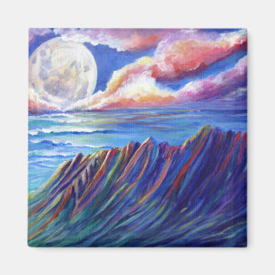 Full Moon Over Kauai Kalalau Valley Magnet