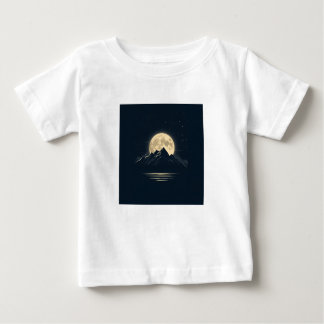 Full Moon Over Mountains – Scenic Night Sky T-Shir Baby T-Shirt