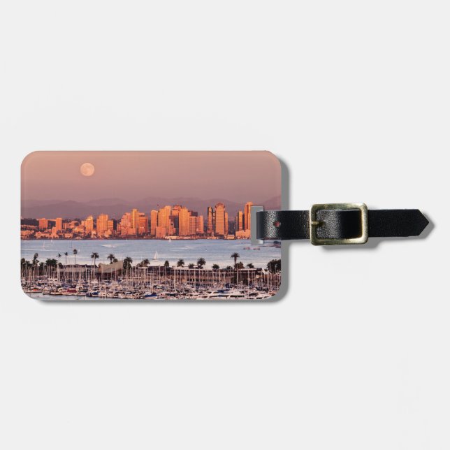 Full Moon over San Diego Luggage Tag (Front Horizontal)