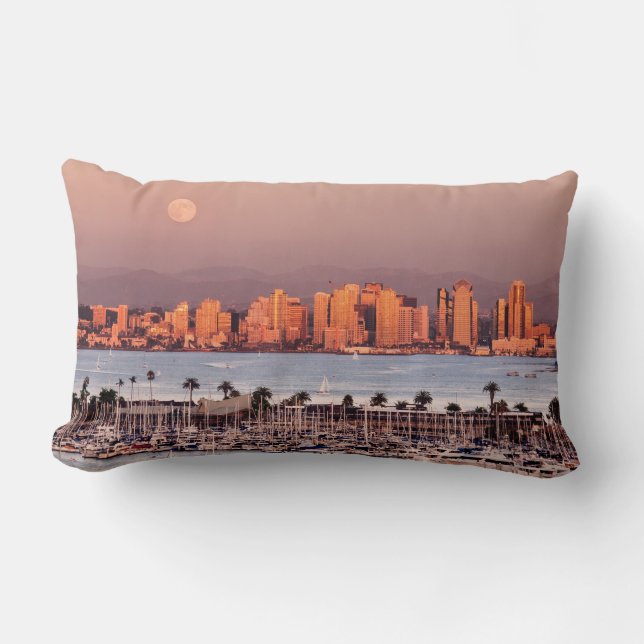 Full Moon over San Diego Lumbar Cushion (Front)