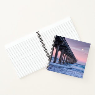 Full Moon Over Scripps Pier Notebook