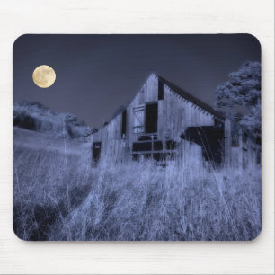 Full Moon Overhead   Old Weathered Barn Mouse Pad