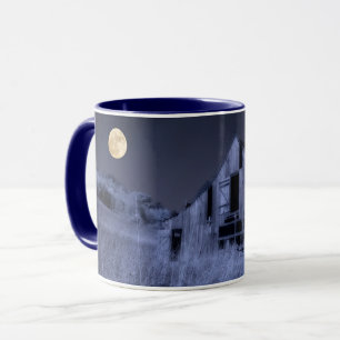 Full Moon Overhead   Old Weathered Barn Mug