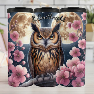 Full Moon Owl Thermal Tumbler