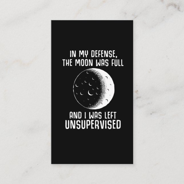 Full Moon Pagan Witch Wiccan Quote Business Card (Front)