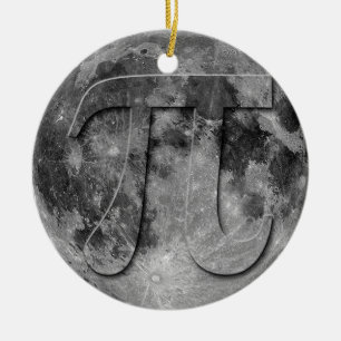 Full Moon Pi Day Fun Ceramic Tree Decoration