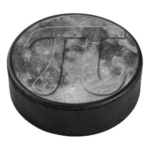 Full Moon Pi Day Fun Hockey Puck