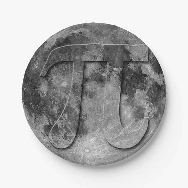 Full Moon Pi Day Fun Paper Plate (Front)