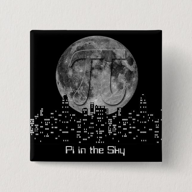 Full Moon Pi In The Sky 15 Cm Square Badge (Front)