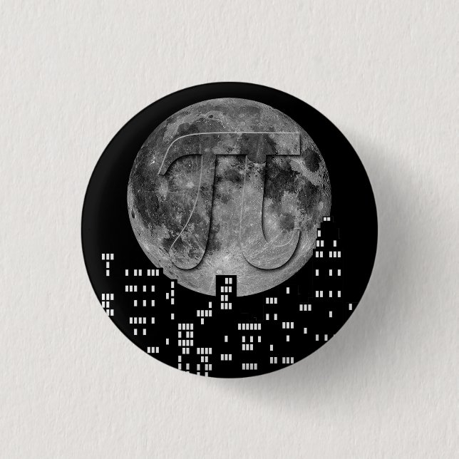 Full Moon Pi In The Sky 3 Cm Round Badge (Front)