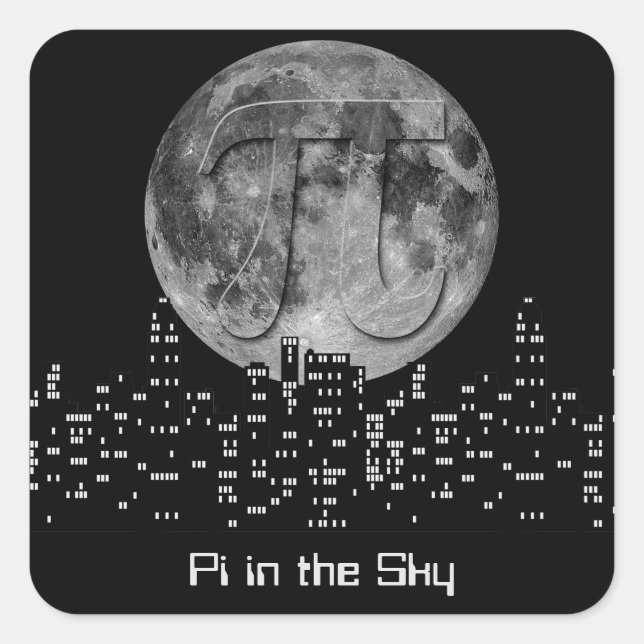 Full Moon Pi In The Sky Square Sticker (Front)