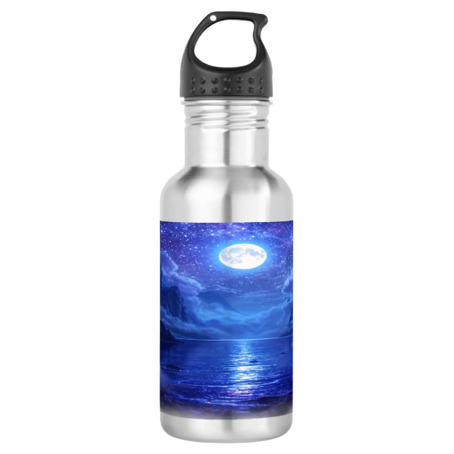 “Full Moon Reflection Water Bottle - Nature (Front)
