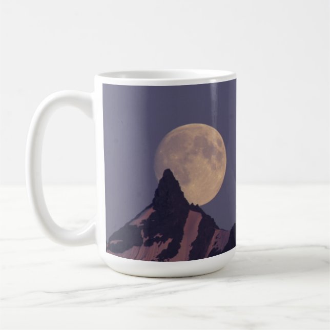 Full Moon Rises | Chugach Mountains Alaska Coffee Mug (Left)