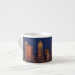 Full moon rising over downtown Seattle skyline Espresso Cup