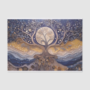 Full Moon Rising, Tree of Life, Celestial Theme Tissue Paper