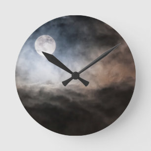 Full moon round clock