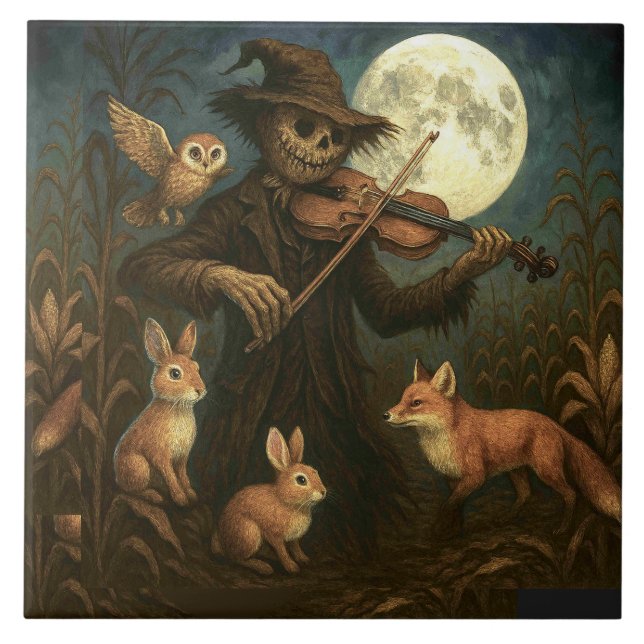 Full Moon Scarecrow Serenade Tile (Front)