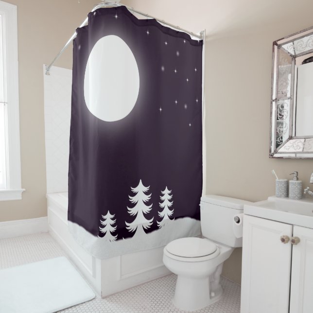Full moon shower curtain (In Situ)