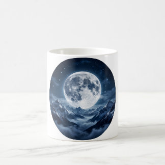 Full Moon Snowy Mountains Coffee Mug