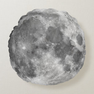 Full Moon Space Geek Round Cushion