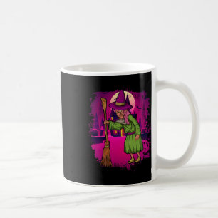Full Moon Spooky Halloween Costume Scary Broomstic Coffee Mug