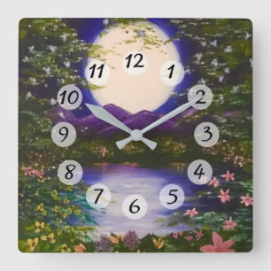 Full Moon Square Wall Clock