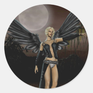 Full Moon (Stickers) Classic Round Sticker