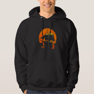 Full Moon Sunset Captain Anchor Sunrise Sailing Bo Hoodie