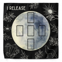 Full Moon Tarot Cloth - Five Card Spread Bandanna