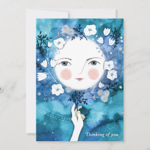Full Moon Thinking of You Thank You Card