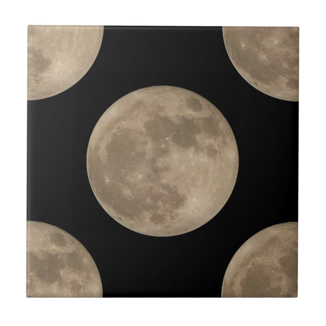 Full Moon Tiles Cool Moon Ceramic Tiles Moon Decor (Front)
