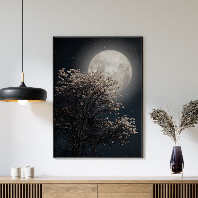 Full Moon with Blossoming Tree Poster (Creator Uploaded)