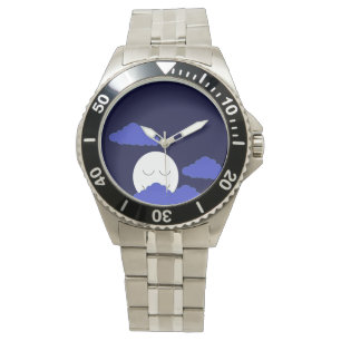 Full Moon with Clouds Men's Watch