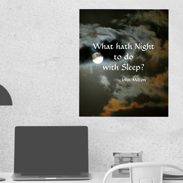Full Moon with Nighttime quote N8ghtshift Poster (Creator Uploaded)